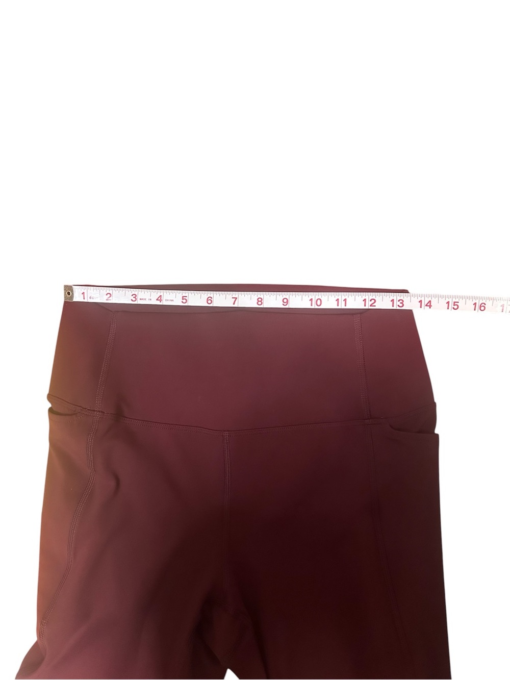 Mono B High-Waist Burgundy Plum Leggings with side pockets Size L - Picture 3 of 4
